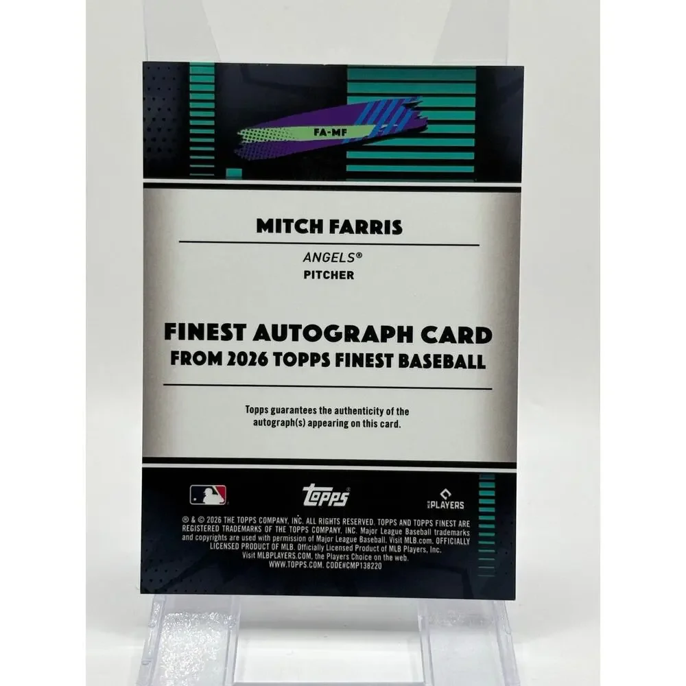 2026 Topps Finest Mitch Farris Rookie Gold Geometric Auto 32/50 SP Angels RC